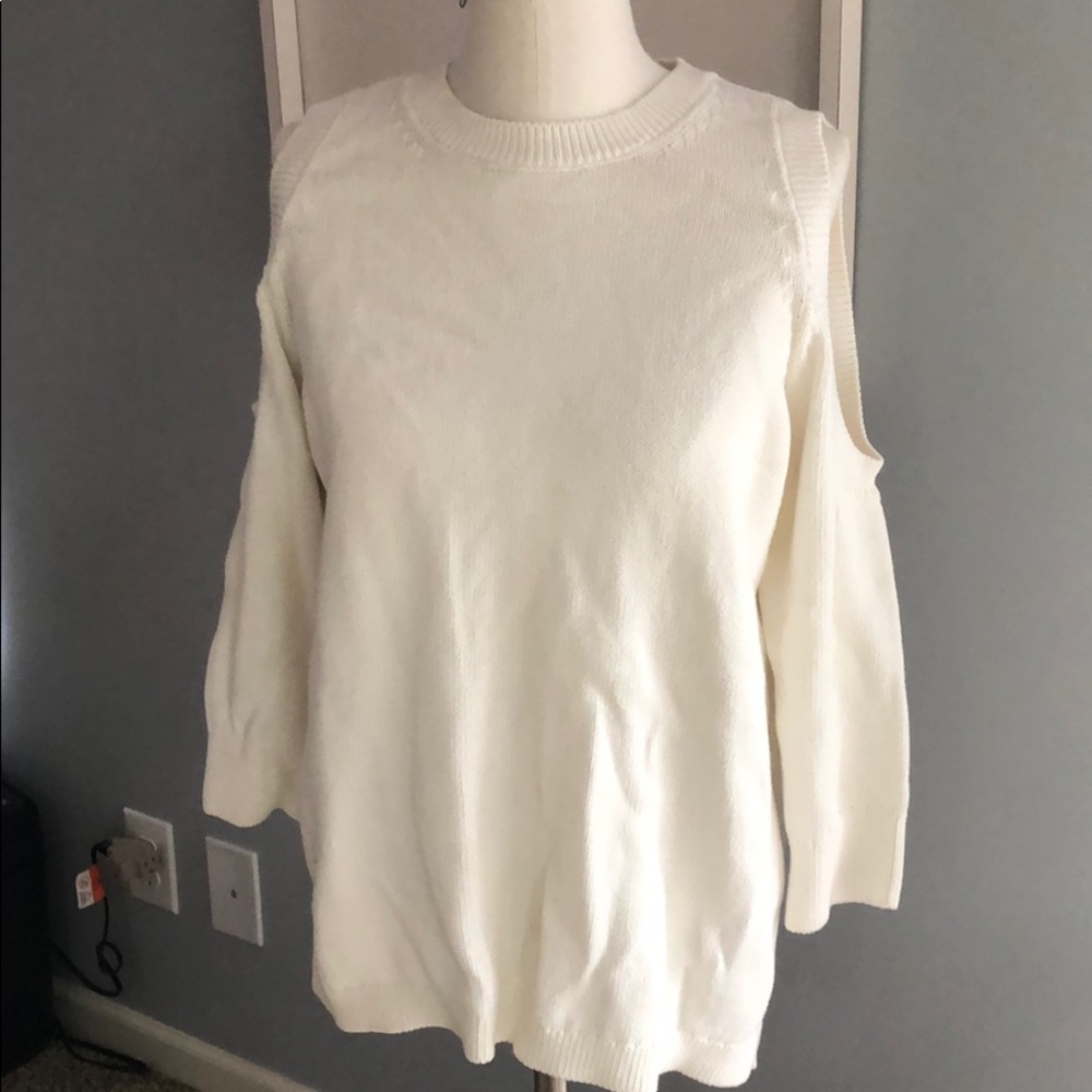 Cold shoulder sweater